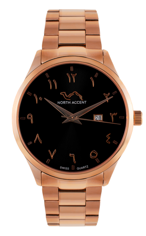 GRAND | Rose Black - NORTH ACCENT Inc., Watch watches men women luxury arabic watch classic minimalist,