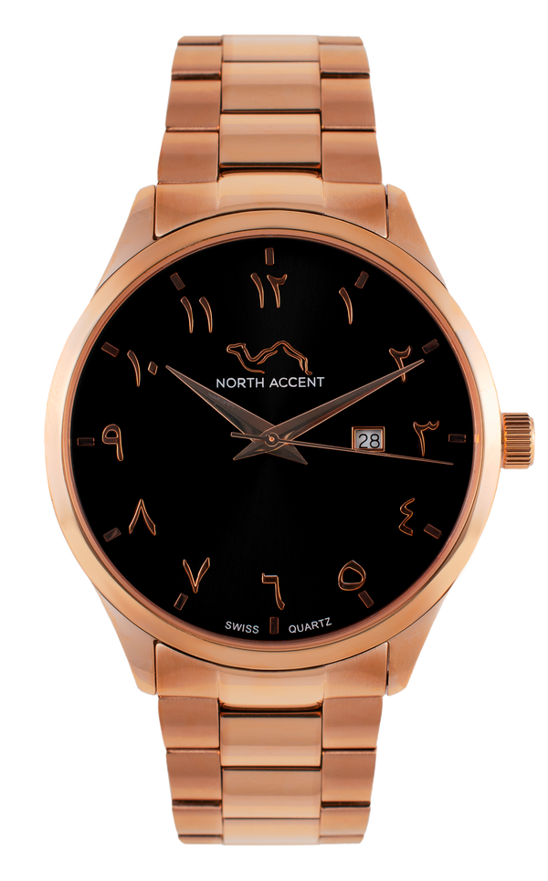 GRAND | Rose Black - NORTH ACCENT Inc., Watch watches men women luxury arabic watch classic minimalist,