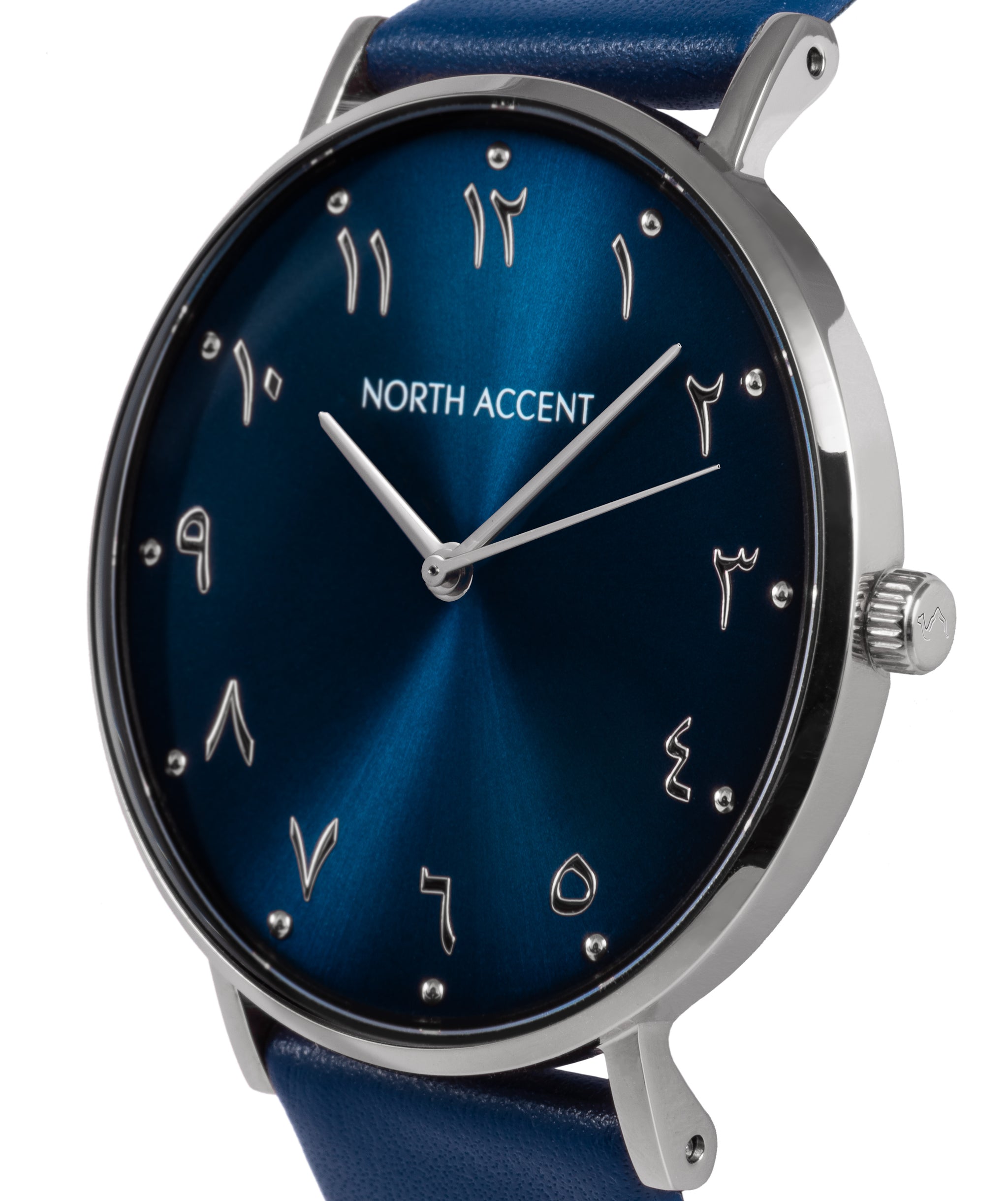 Azure Silver | Silver Steel - NORTH ACCENT Inc., Watch watches men women luxury arabic watch classic minimalist,