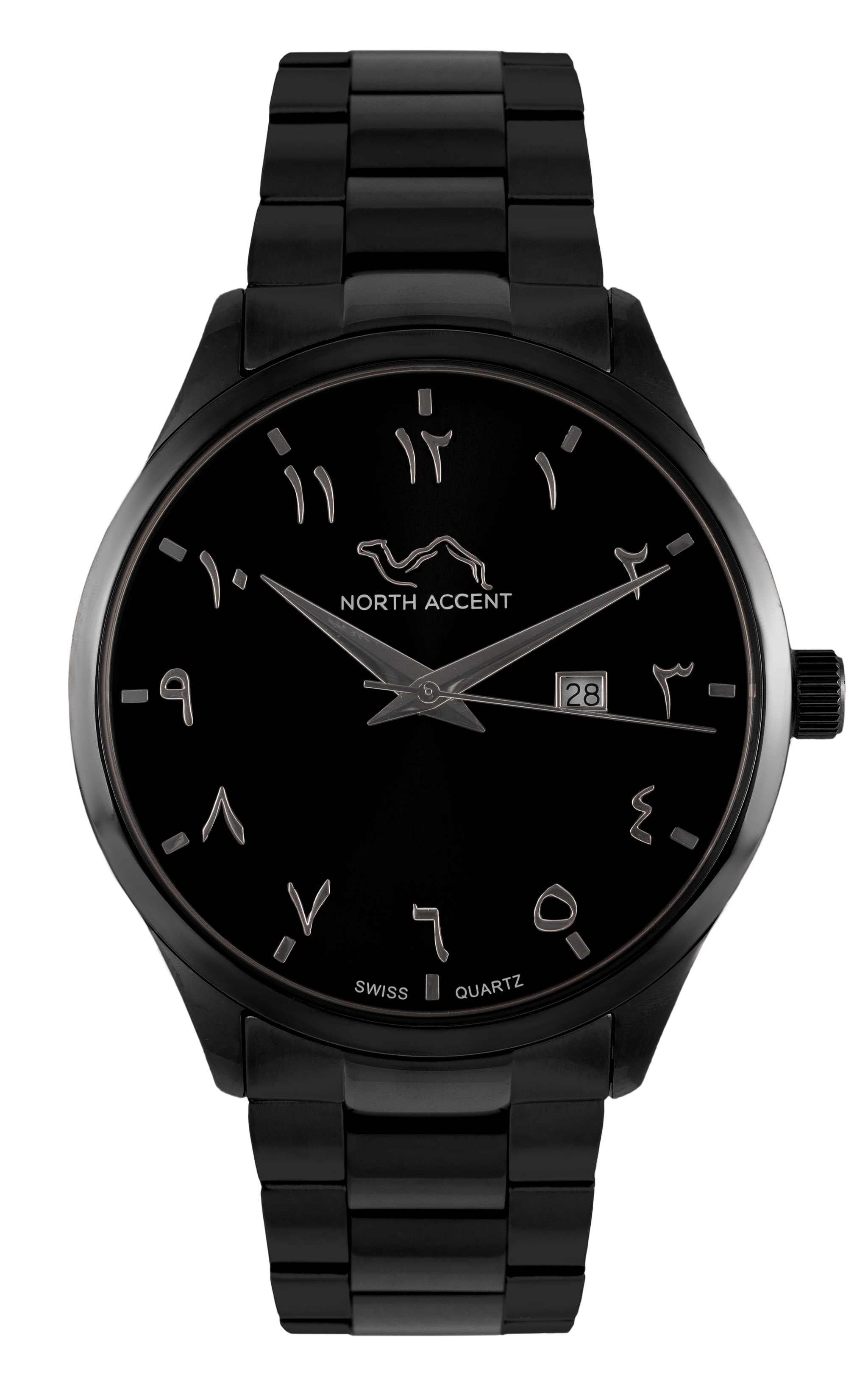 GRAND | Black Silver - NORTH ACCENT Inc., Watch watches men women luxury arabic watch classic minimalist,