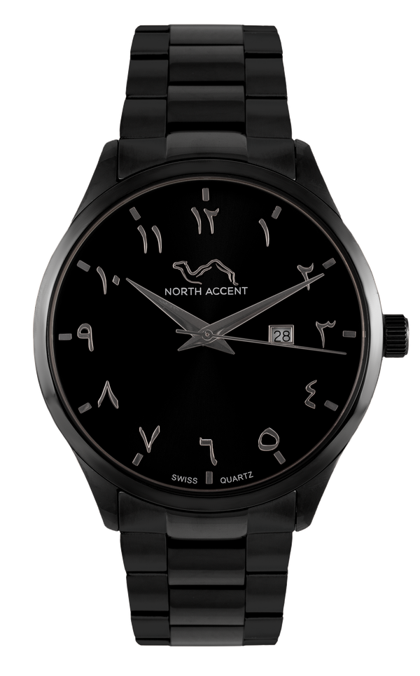 GRAND | Black Silver - NORTH ACCENT Inc., Watch watches men women luxury arabic watch classic minimalist,