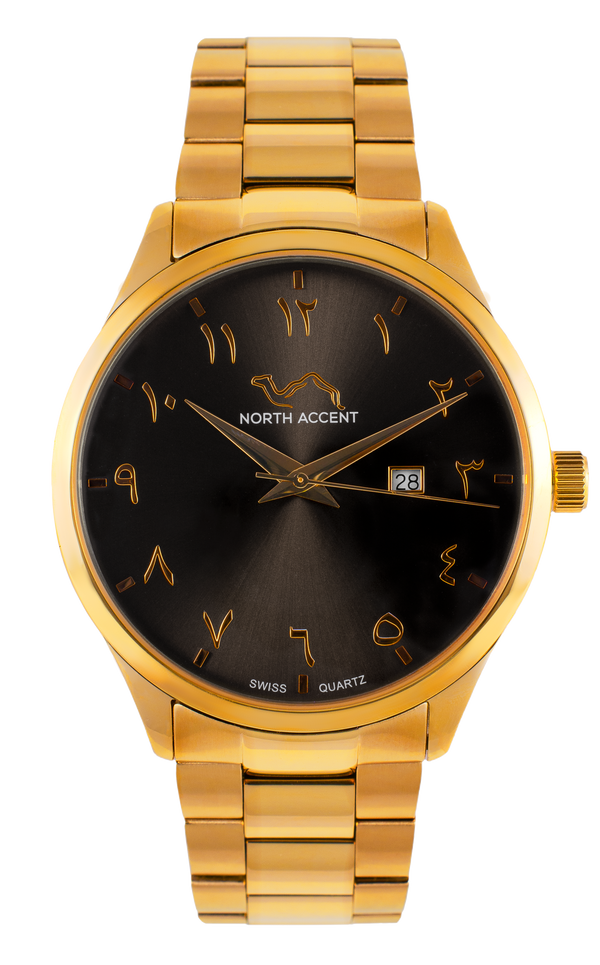 GRAND | Gold Gunmetal - NORTH ACCENT Inc., Watch watches men women luxury arabic watch classic minimalist,