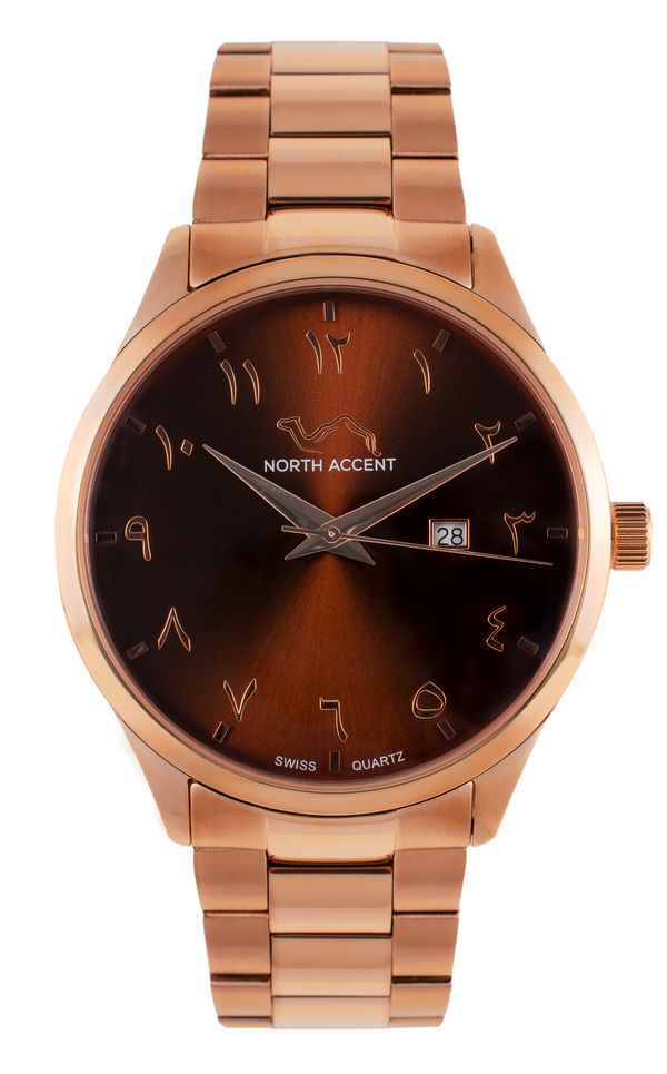 GRAND | Rose Chocolate - NORTH ACCENT Inc., Watch watches men women luxury arabic watch classic minimalist,