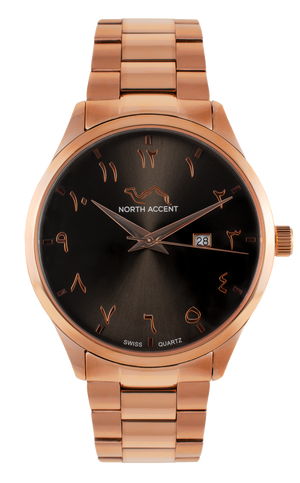 GRAND | Rose Gunmetal - NORTH ACCENT Inc., Watch watches men women luxury arabic watch classic minimalist,