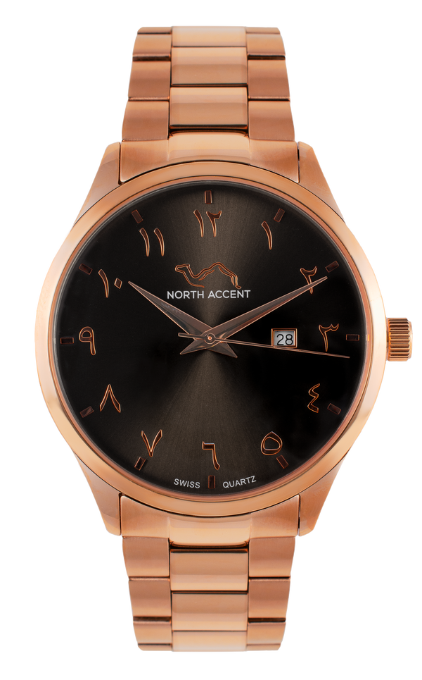 GRAND | Rose Gunmetal - NORTH ACCENT Inc., Watch watches men women luxury arabic watch classic minimalist,