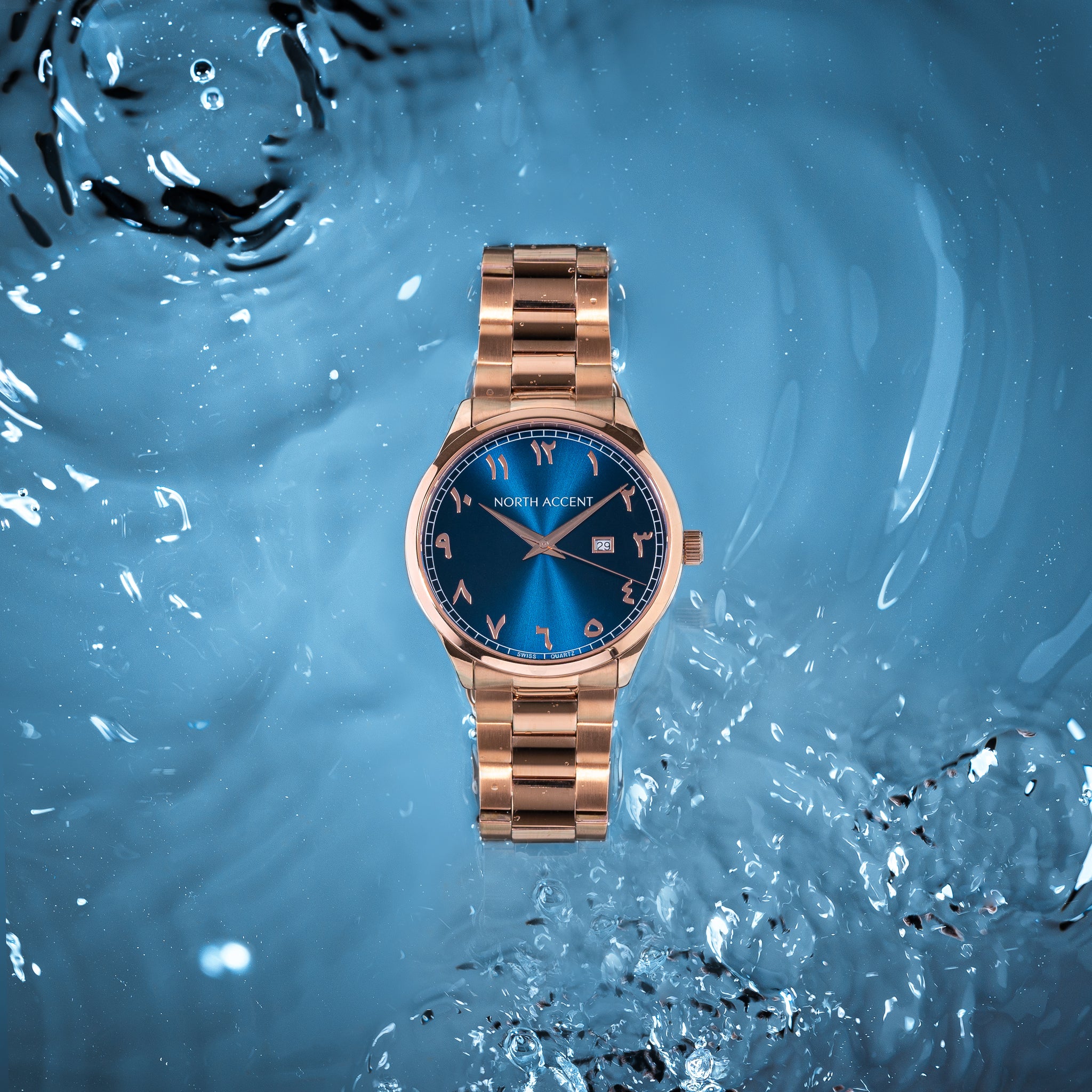 Rose gold arabic watch new arrivals