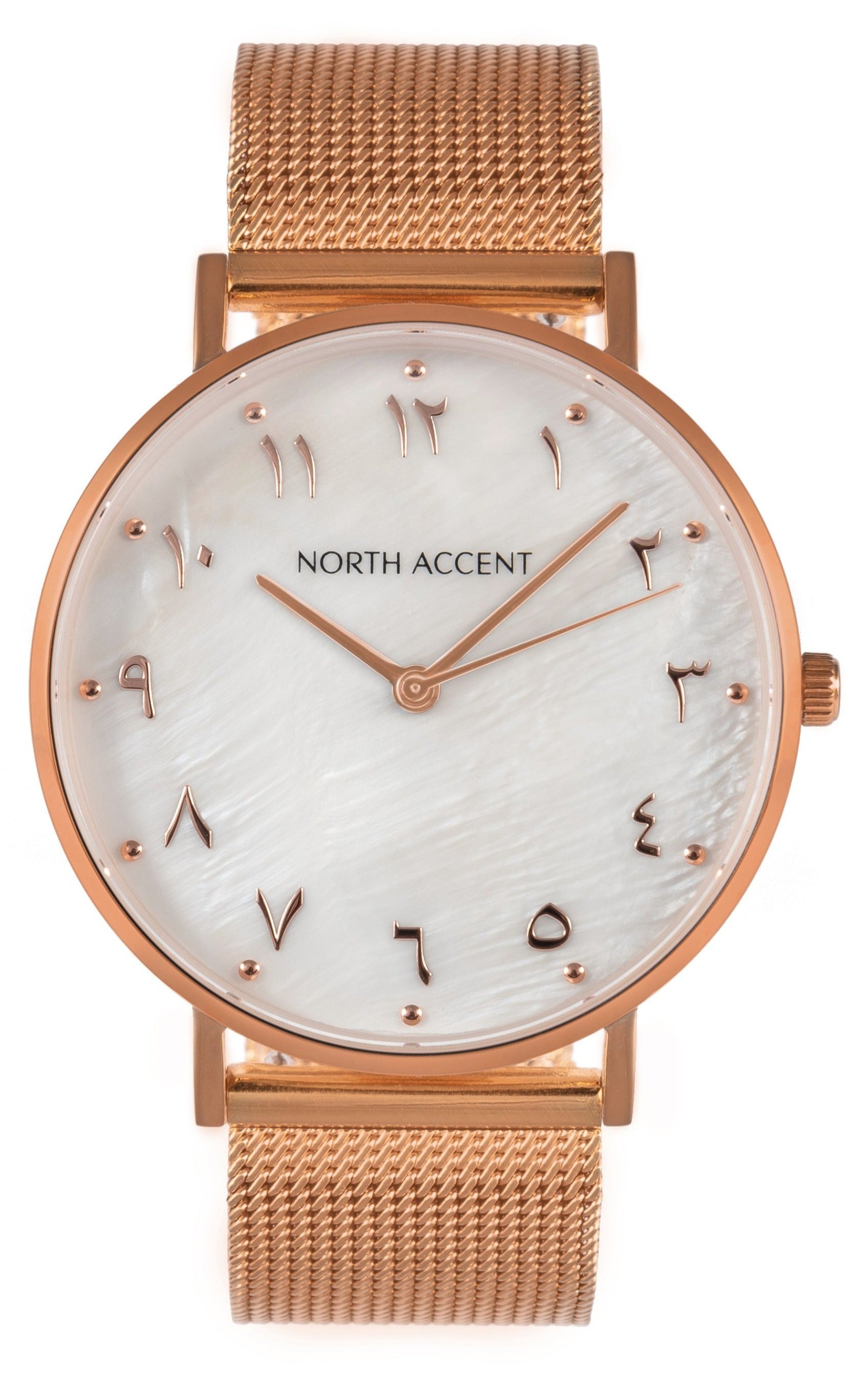 Pearl Rose | Rose Steel - NORTH ACCENT Inc., Watch watches men women luxury arabic watch classic minimalist,