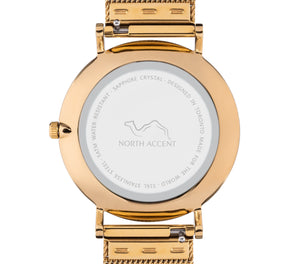 Aswad Gold | Caramel Leather - NORTH ACCENT Inc., Watch watches men women luxury arabic watch classic minimalist,