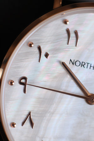 Pearl Rose | Caramel Leather - NORTH ACCENT Inc., Watch watches men women luxury arabic watch classic minimalist,