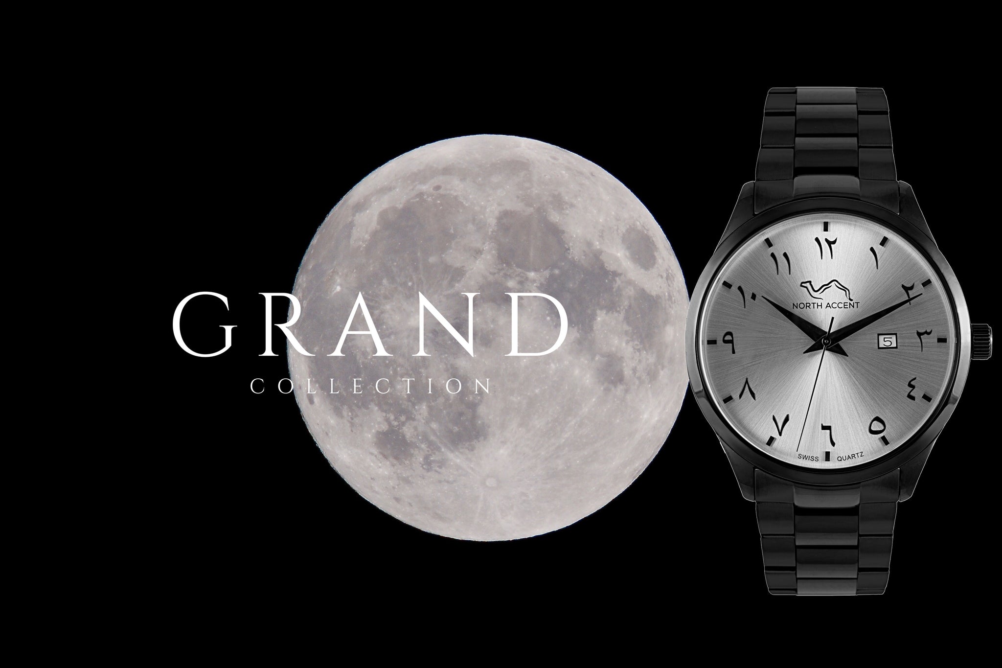 GRAND | Full Moon - NORTH ACCENT Inc., Watch watches men women luxury arabic watch classic minimalist,